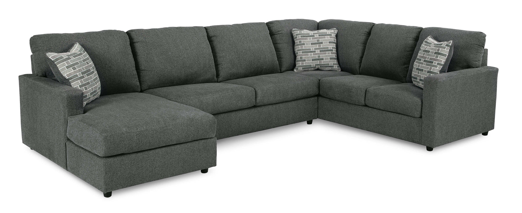 Edenfield Charcoal 3pc Sectional w/ Chaise - Ornate Home