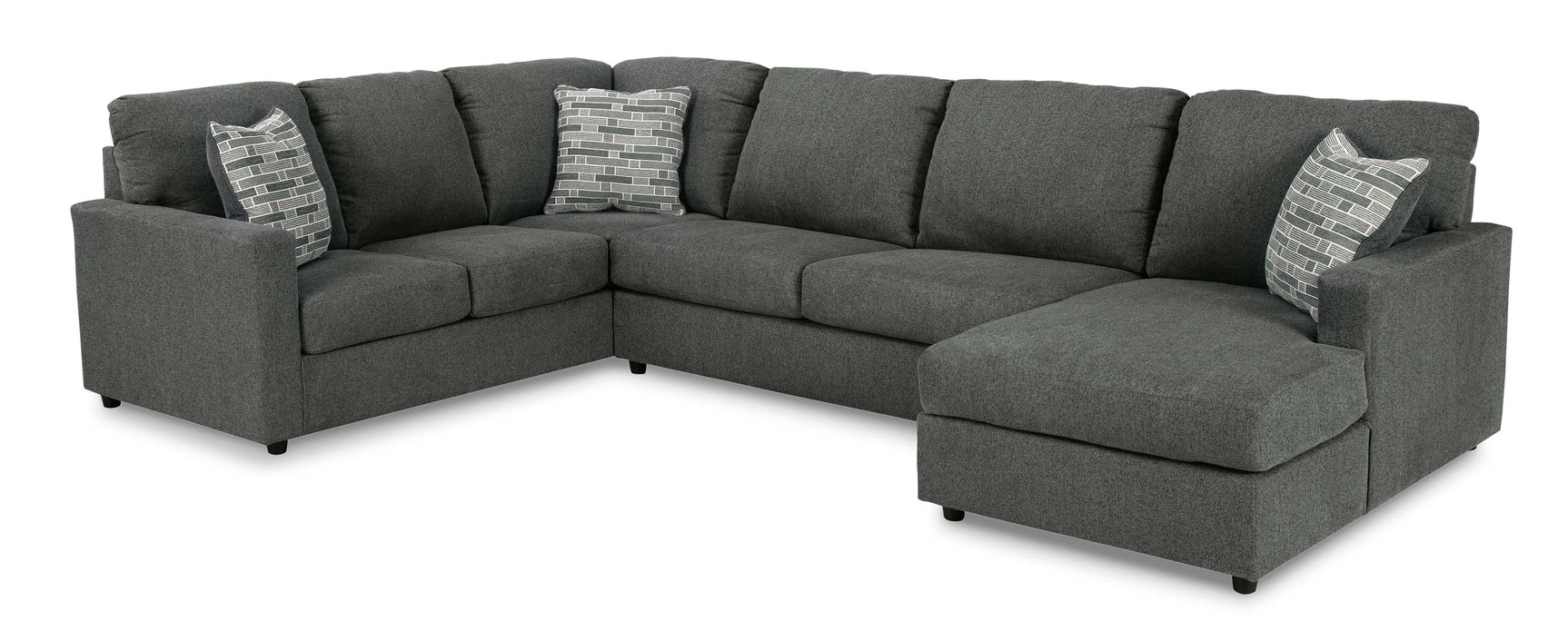 Edenfield Charcoal 3pc Sectional w/ Chaise - Ornate Home