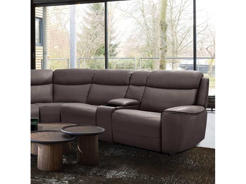 Edmondus Dark Gray Leatherette Power Sectional - Ornate Home