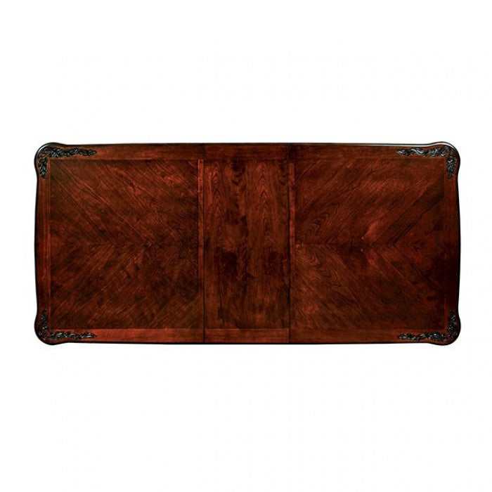 Elana Brown Cherry Rectangular Dining Table w/ 18" Leaf - Ornate Home
