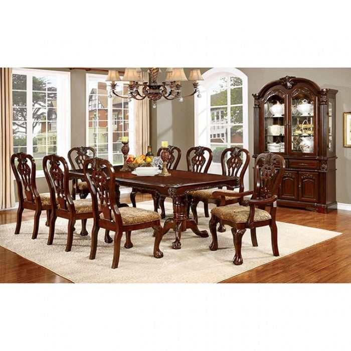 Elana Brown Cherry Rectangular Dining Table w/ 18" Leaf - Ornate Home