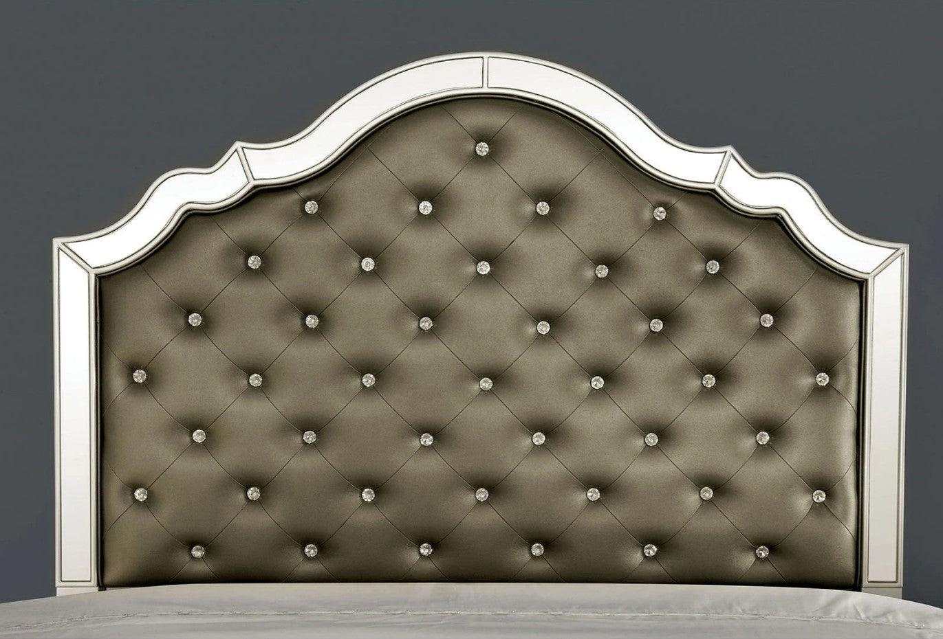 Eliora Silver & Mirrored Cal. King Bed - Ornate Home