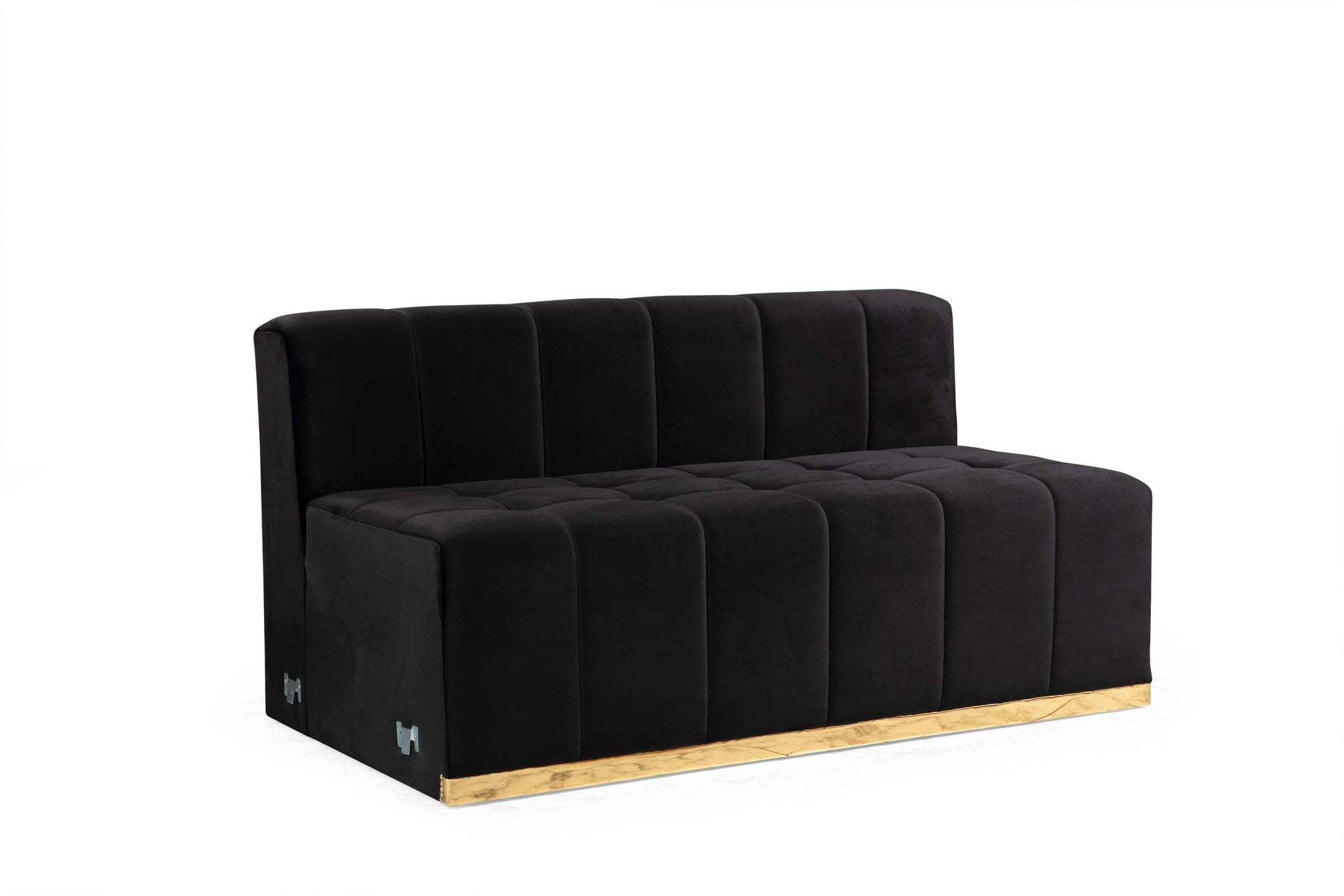 Elisha Black Velvet Double Chaise Sectional - Ornate Home