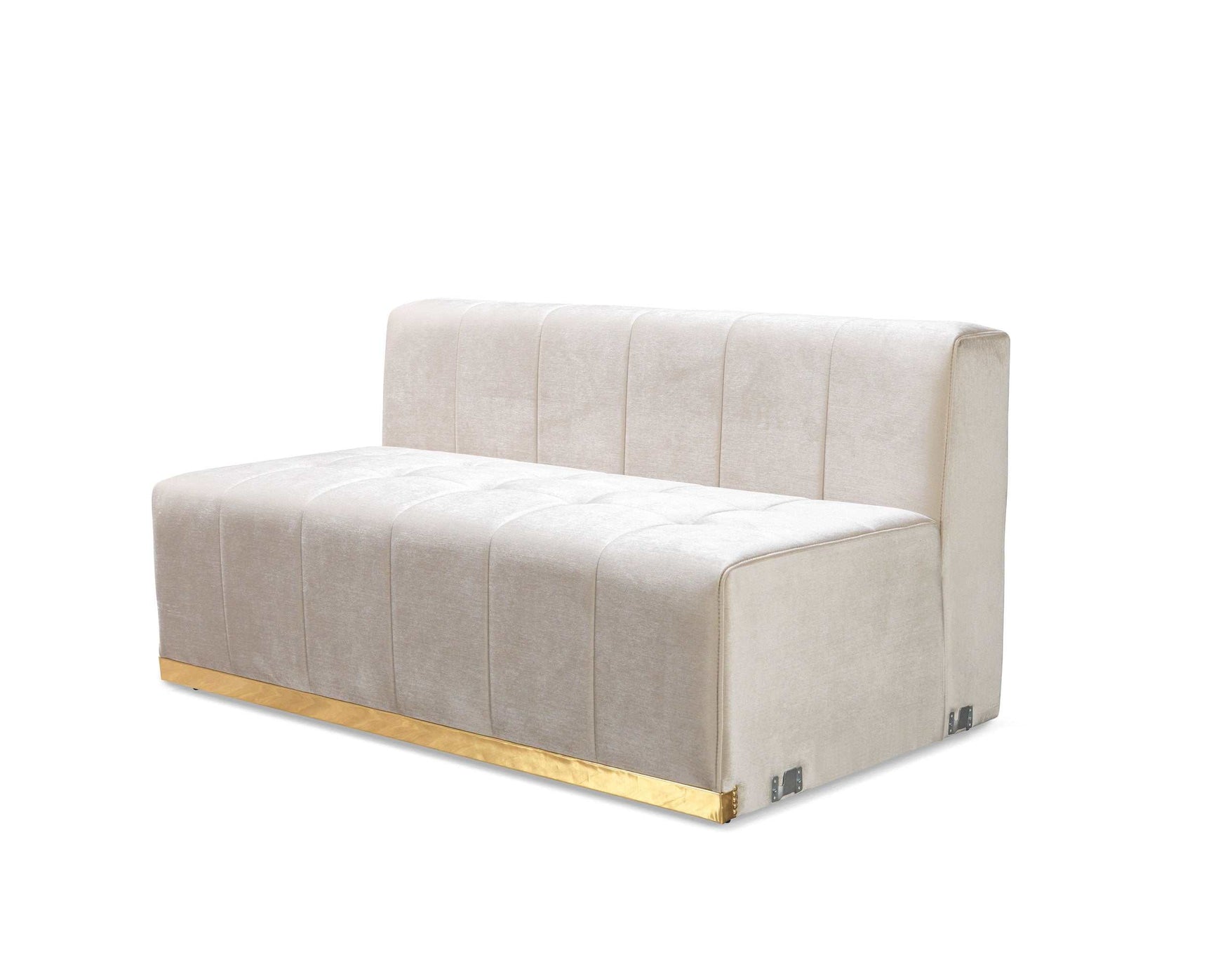 Elisha Ivory Velvet Double Chaise Sectional - Ornate Home