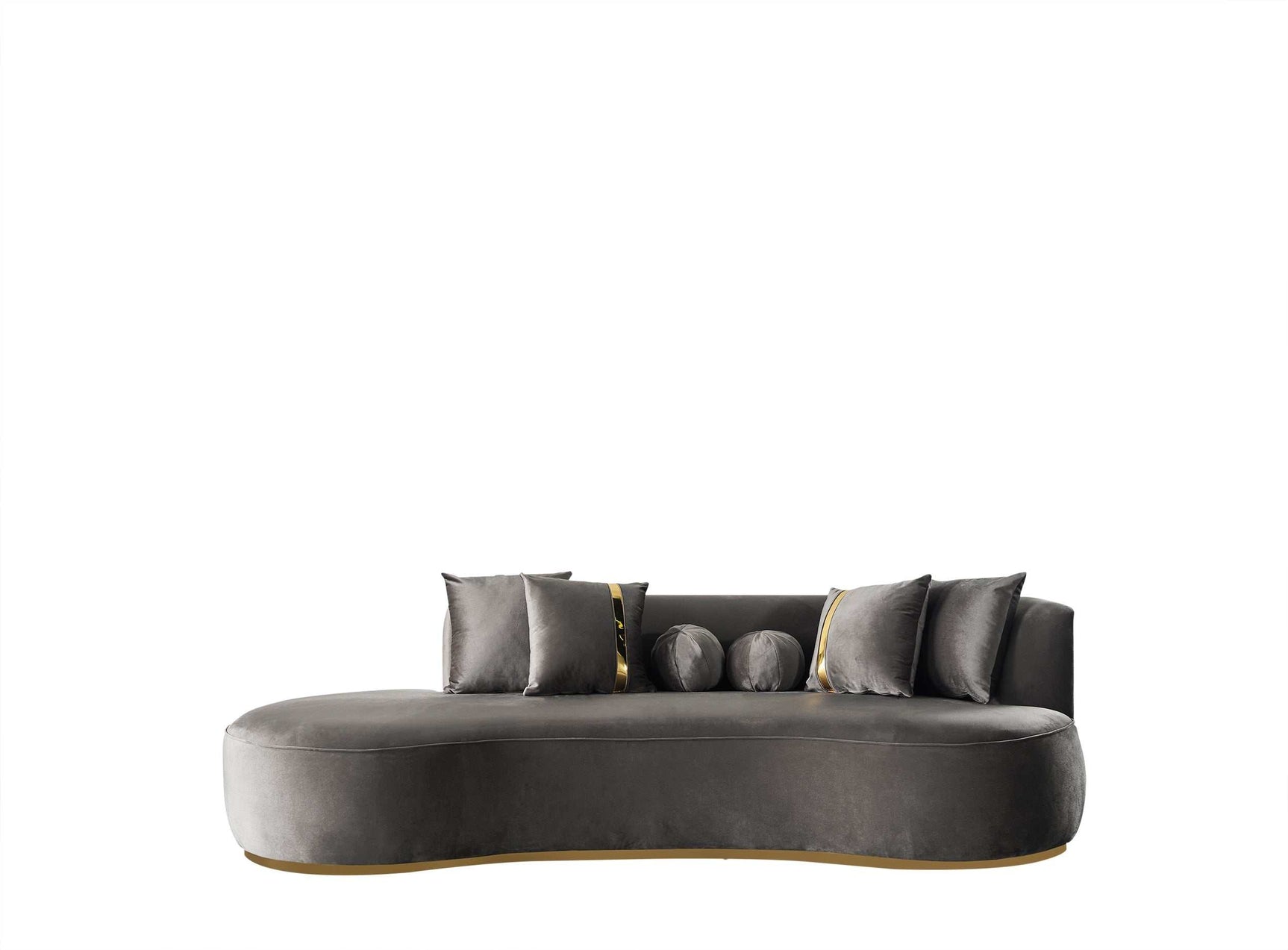 Ella Gray Velvet Chaise Lounge - Ornate Home