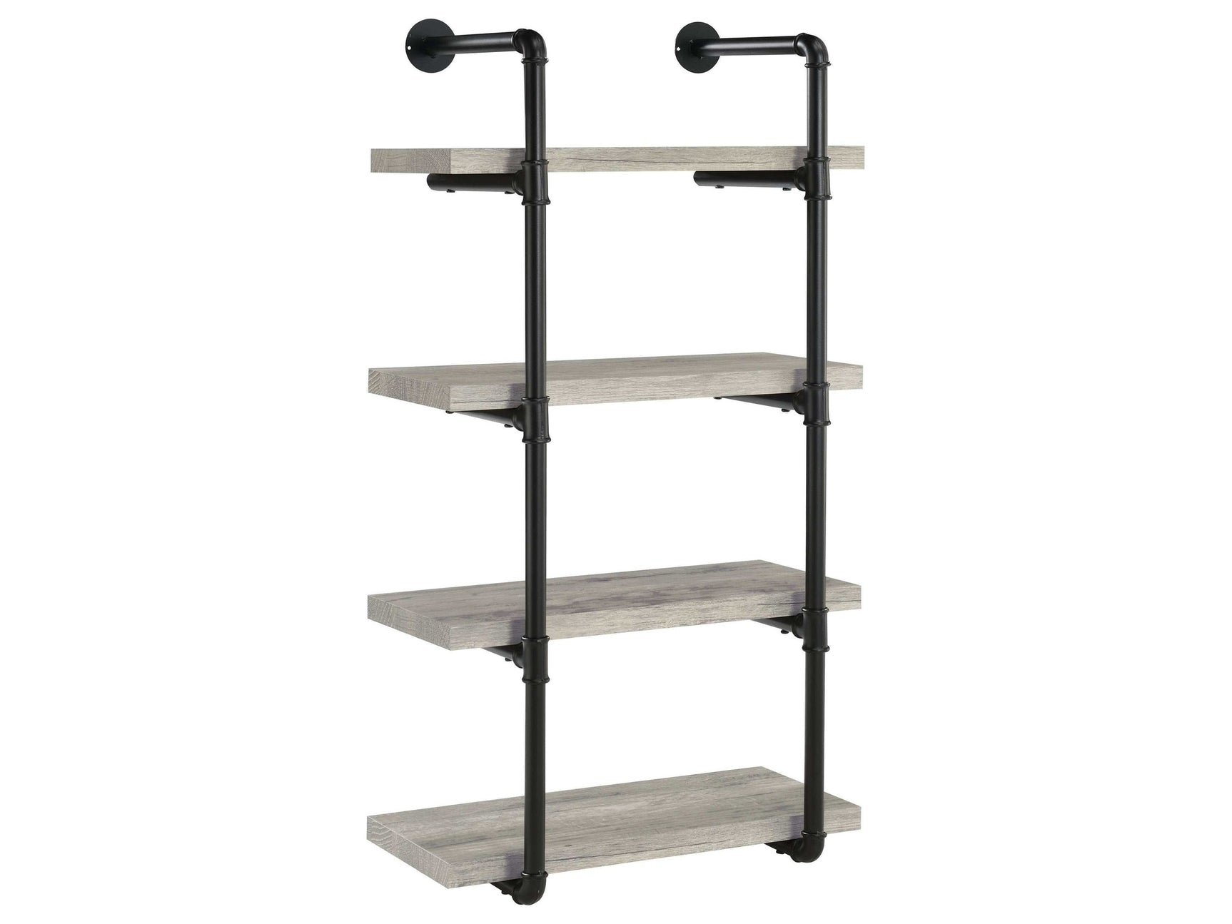 Elmcrest Grey Driftwood / Black 24"W Wall Shelf - Ornate Home