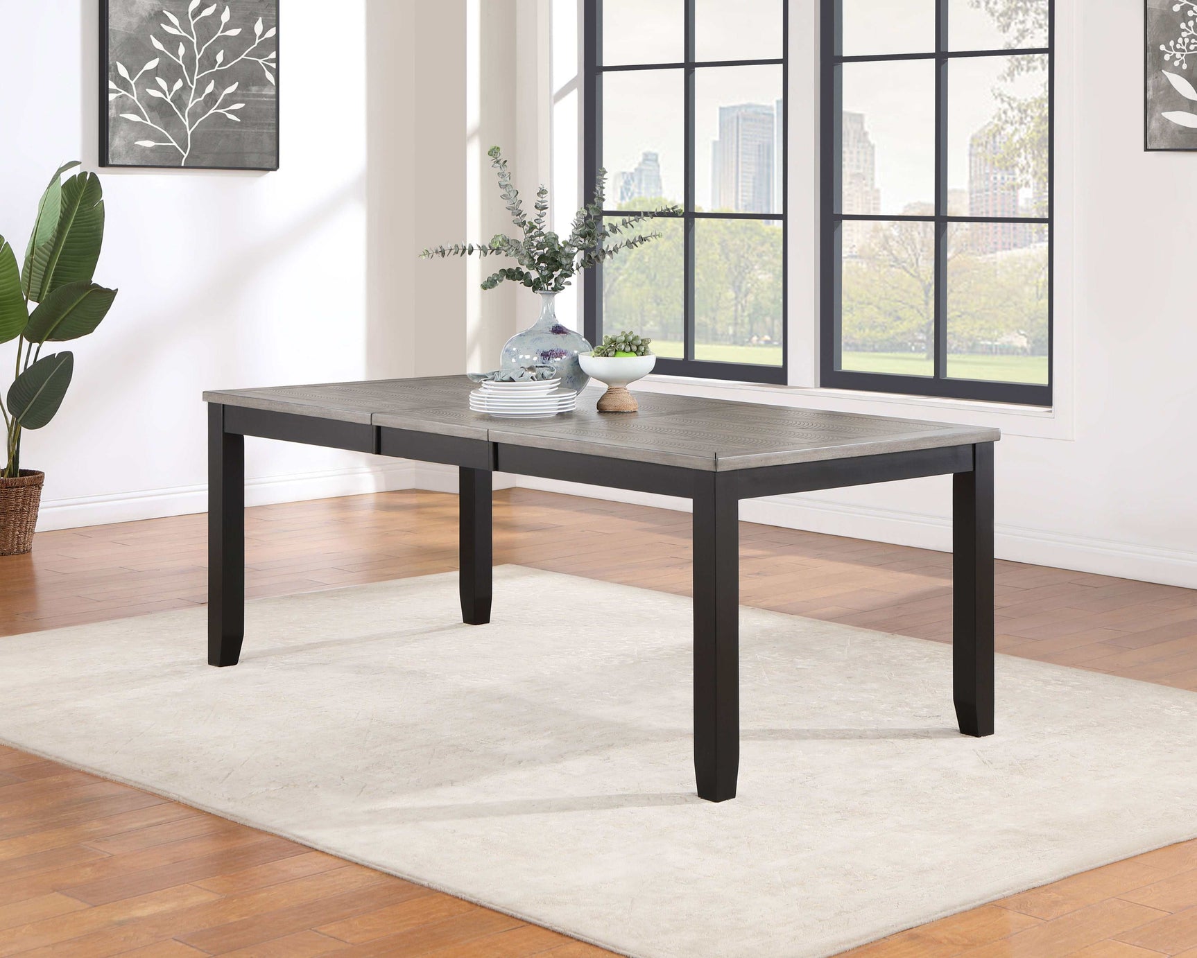Elodie Grey / Black Dining Table - Ornate Home