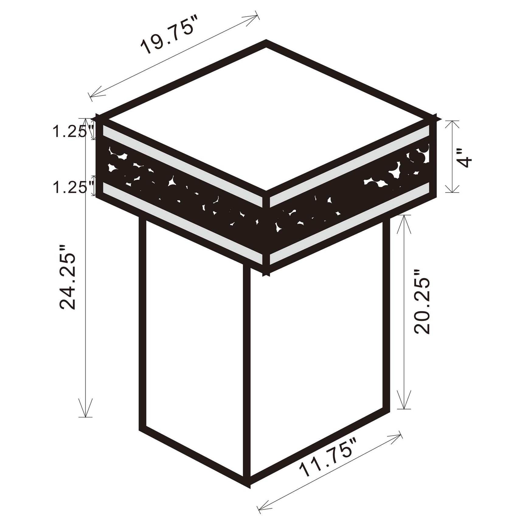 Elora Mirror Side Table - Ornate Home