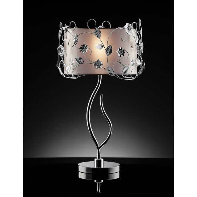 Elva Silver/Chrome Table Lamp, - Ornate Home