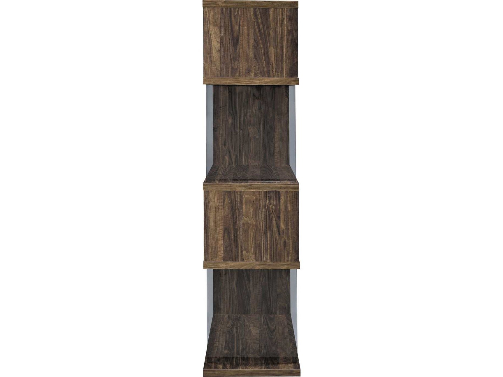 Emelle Aged Walnut Bookcase w/ Glass Panels - Ornate Home