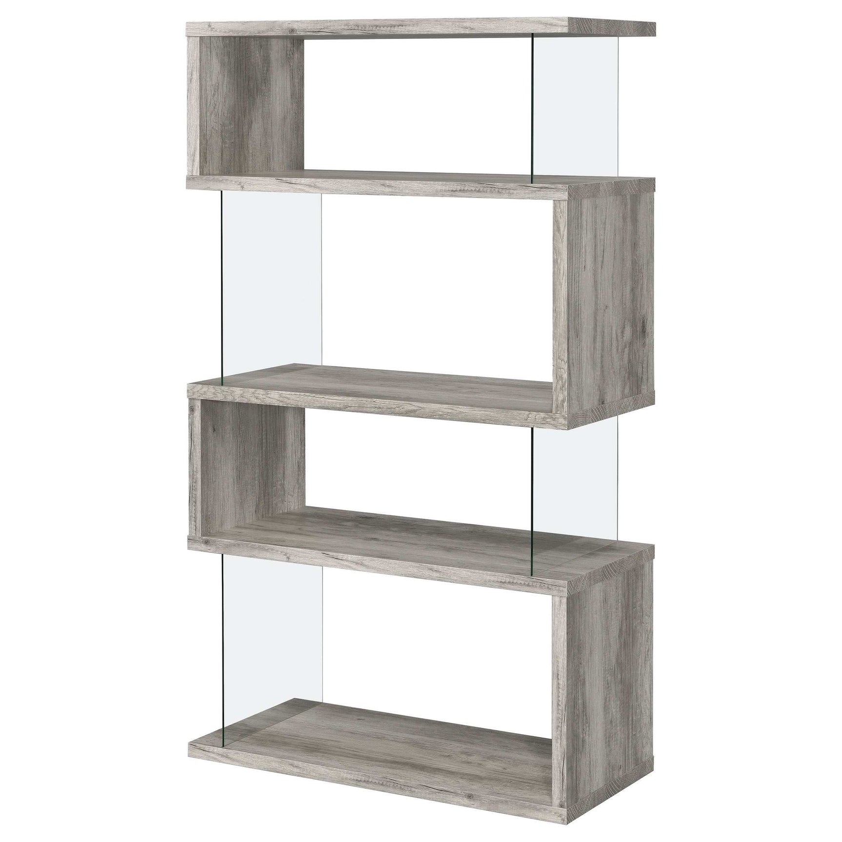 Emelle Grey Driftwood / Clear Bookcase - Ornate Home