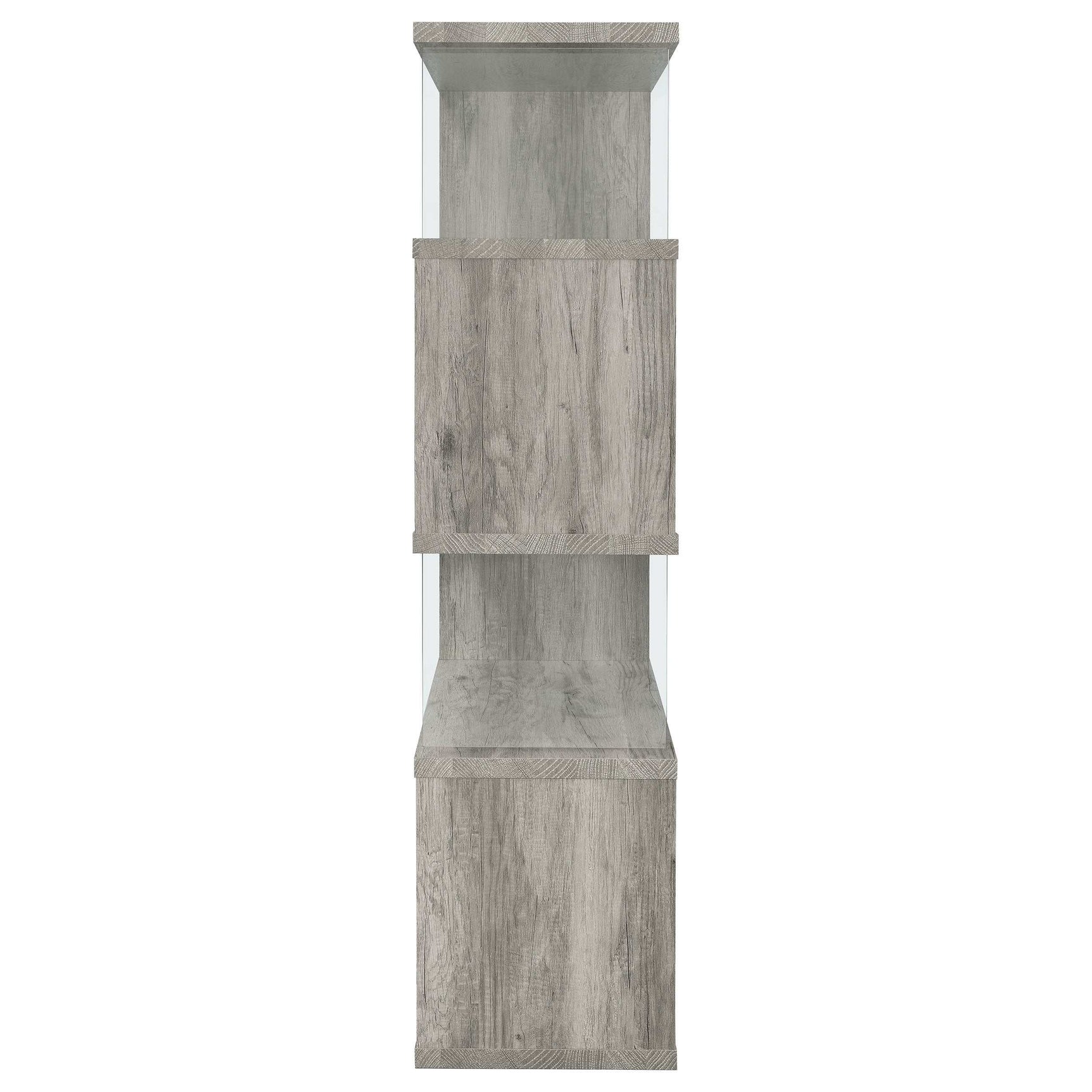 Emelle Grey Driftwood / Clear Bookcase - Ornate Home