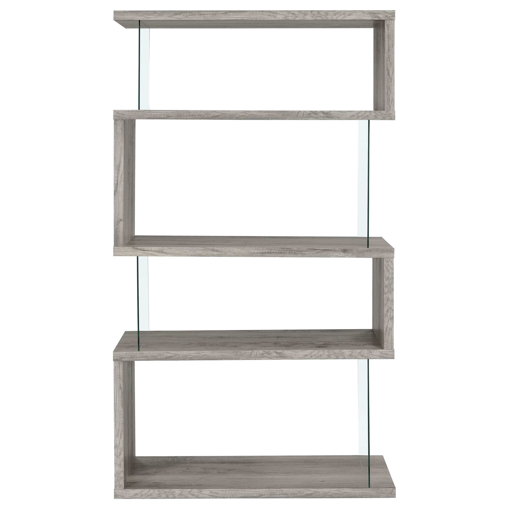 Emelle Grey Driftwood / Clear Bookcase - Ornate Home