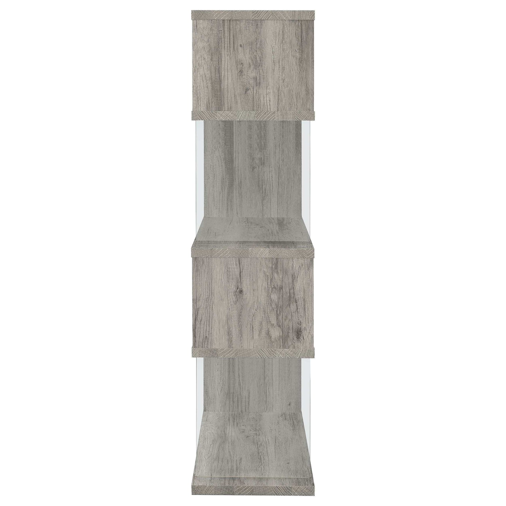 Emelle Grey Driftwood / Clear Bookcase - Ornate Home