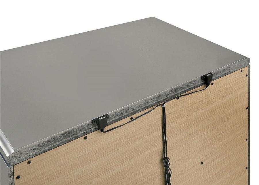 Emmeline Silver Nightstand w/ USB Charge - Ornate Home