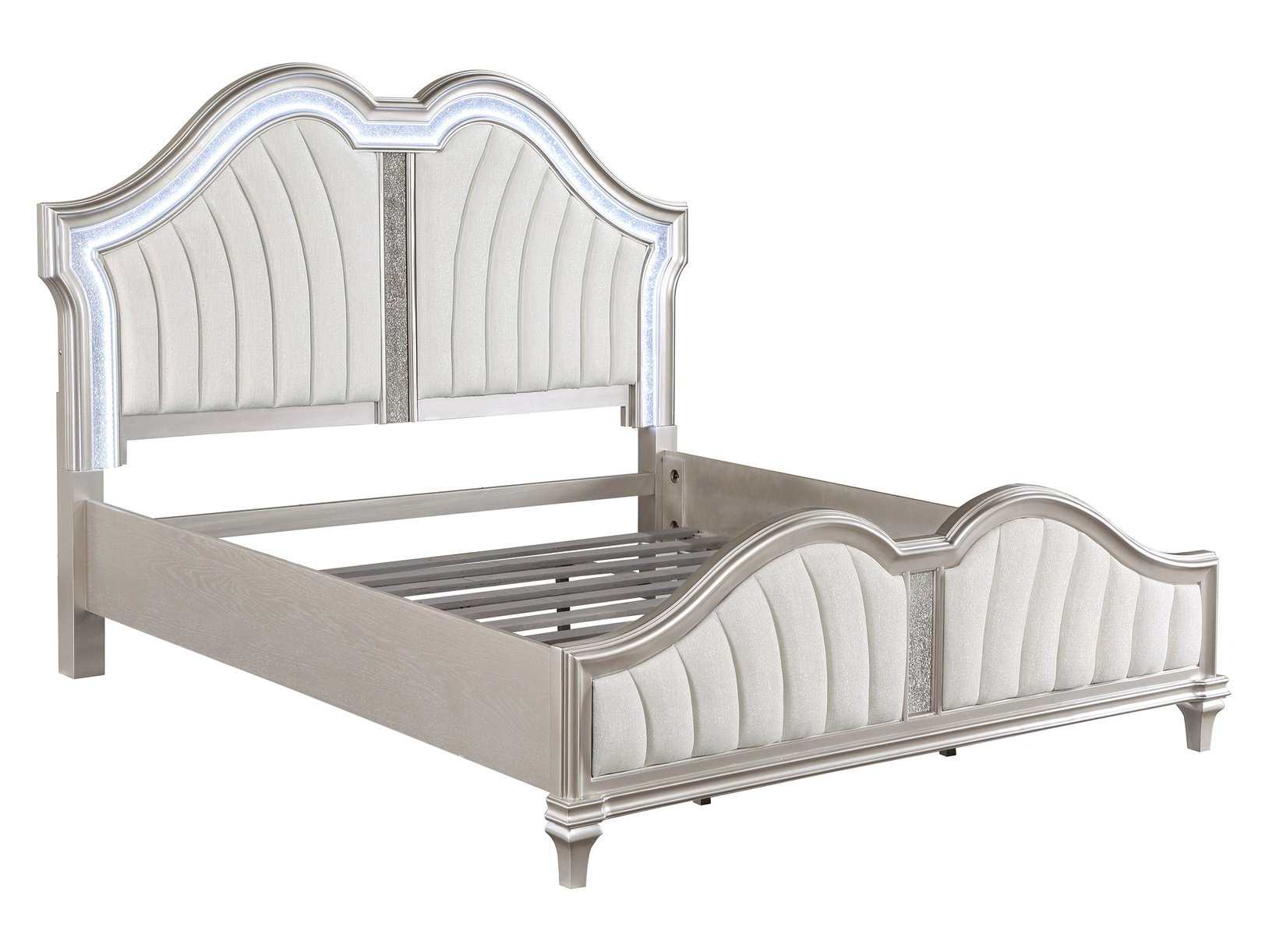 Evangeline Silver Oak / Ivory Eastern King Bed - Ornate Home