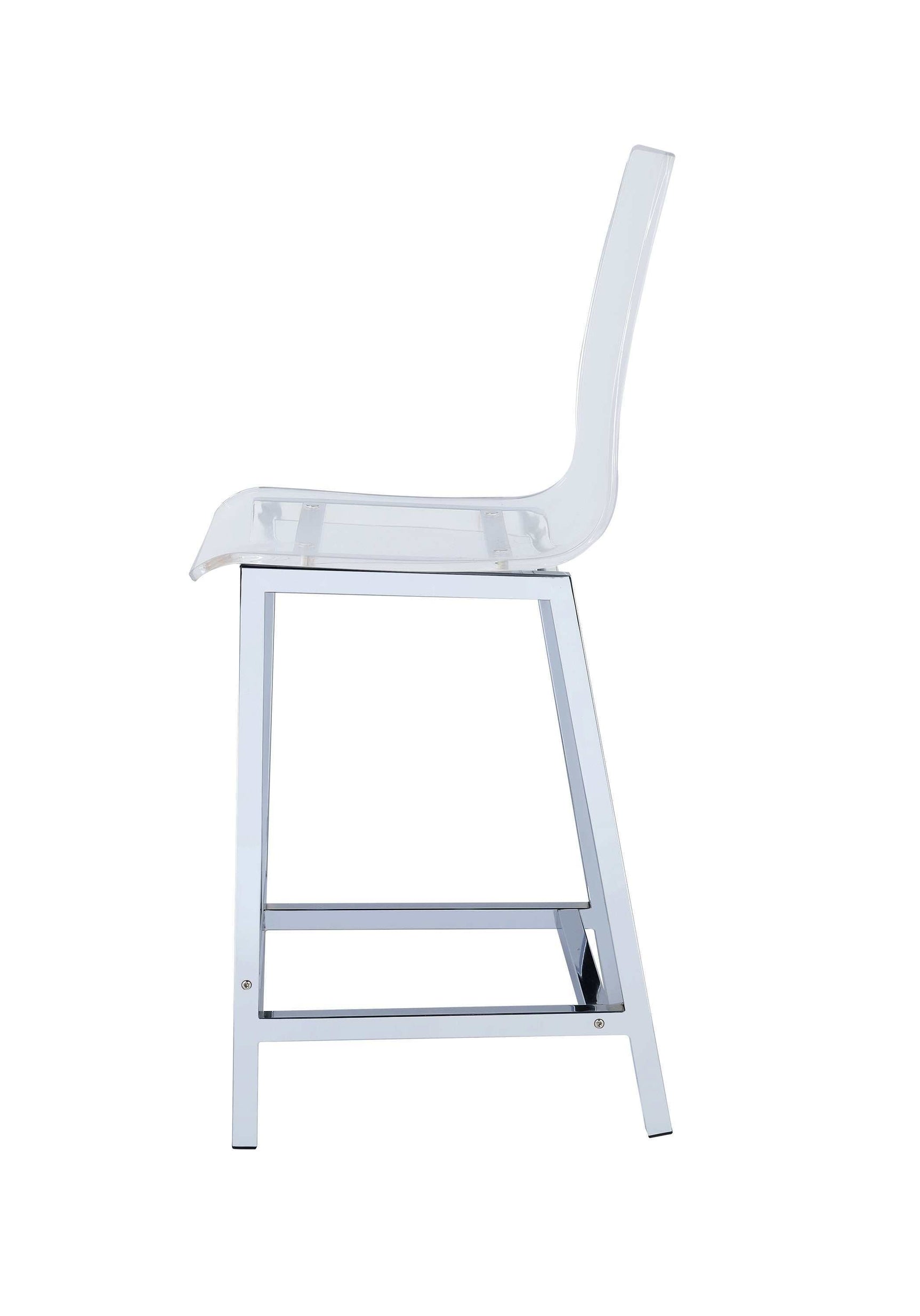 Everyday Clear & Chrome Bar Stool (Set Of 2) - Ornate Home