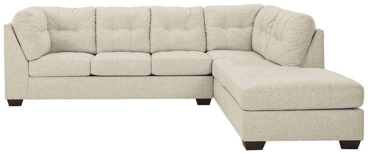 Falkirk Parchment 2pc RAF Chaise Sectional - Ornate Home