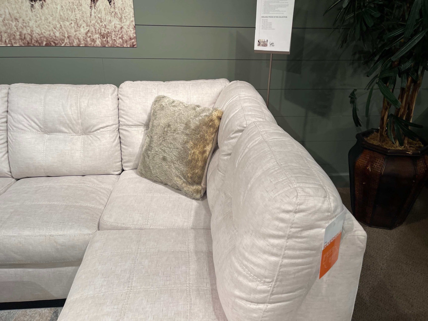 Falkirk Parchment 2pc RAF Chaise Sectional - Ornate Home