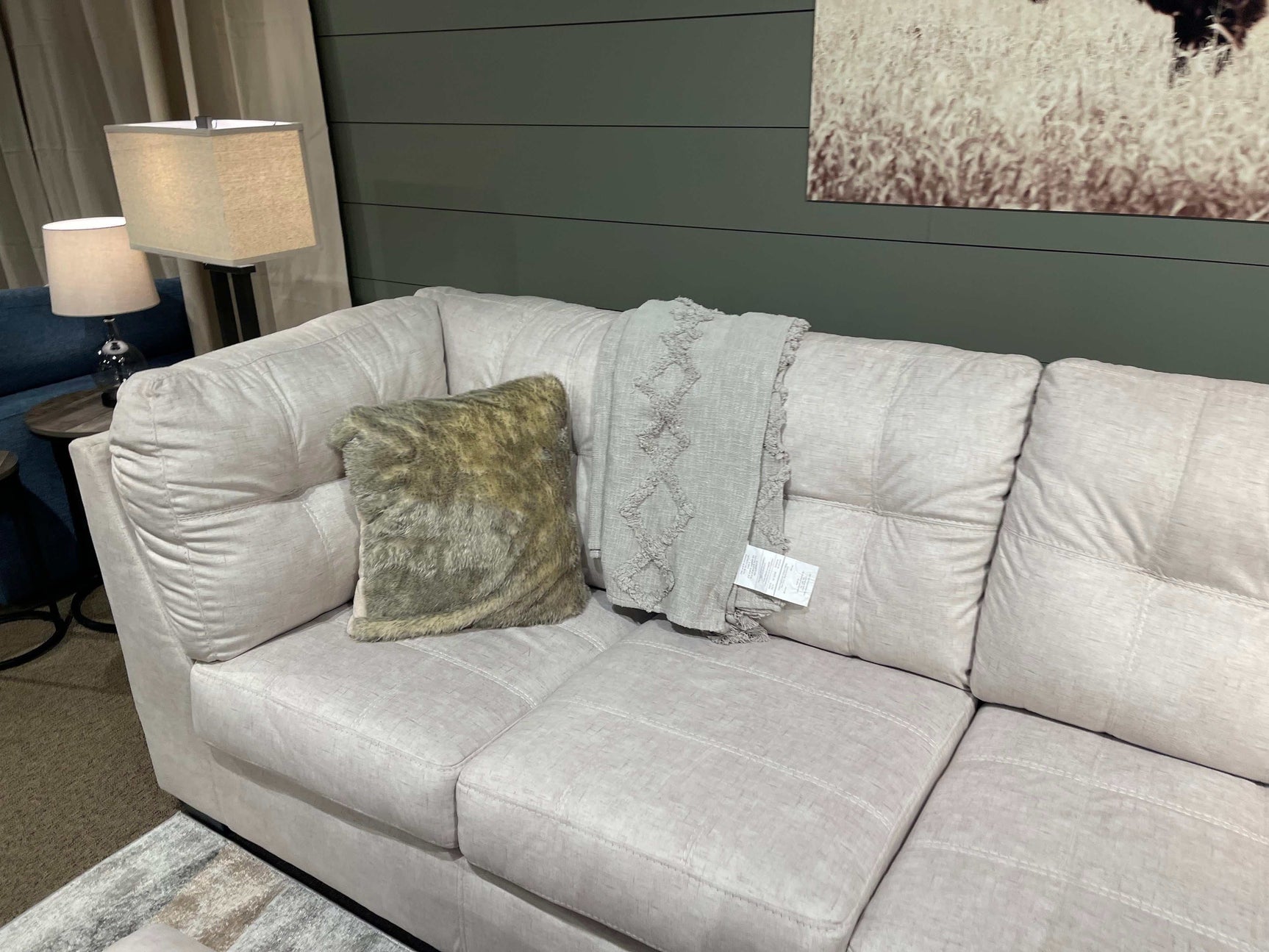 Falkirk Parchment 2pc RAF Chaise Sectional - Ornate Home