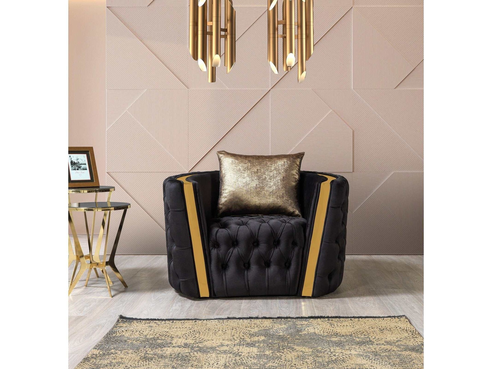 Fanci Black Velvet Chair - Ornate Home