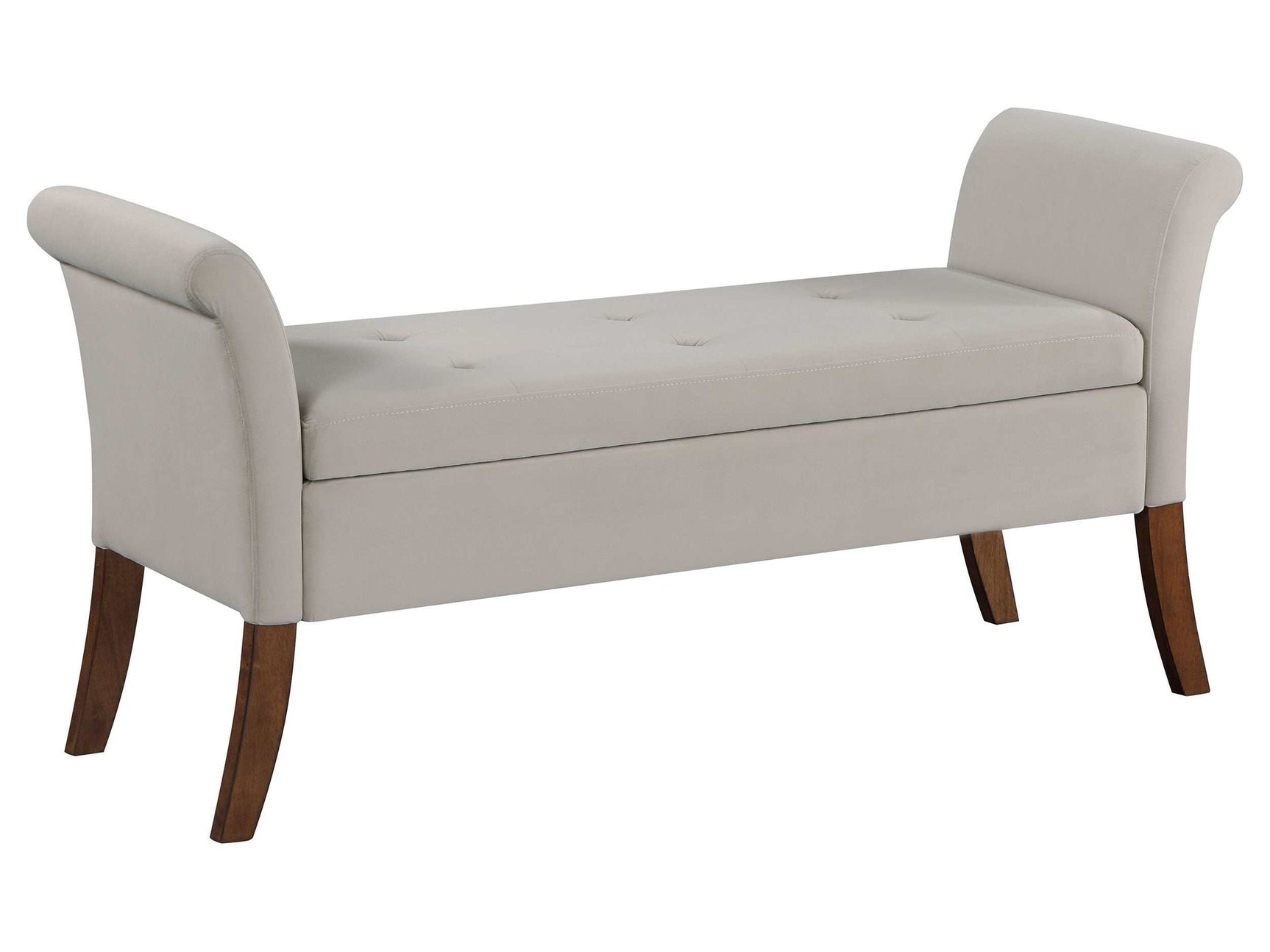 Farrah Beige / Brown Storage Bench - Ornate Home