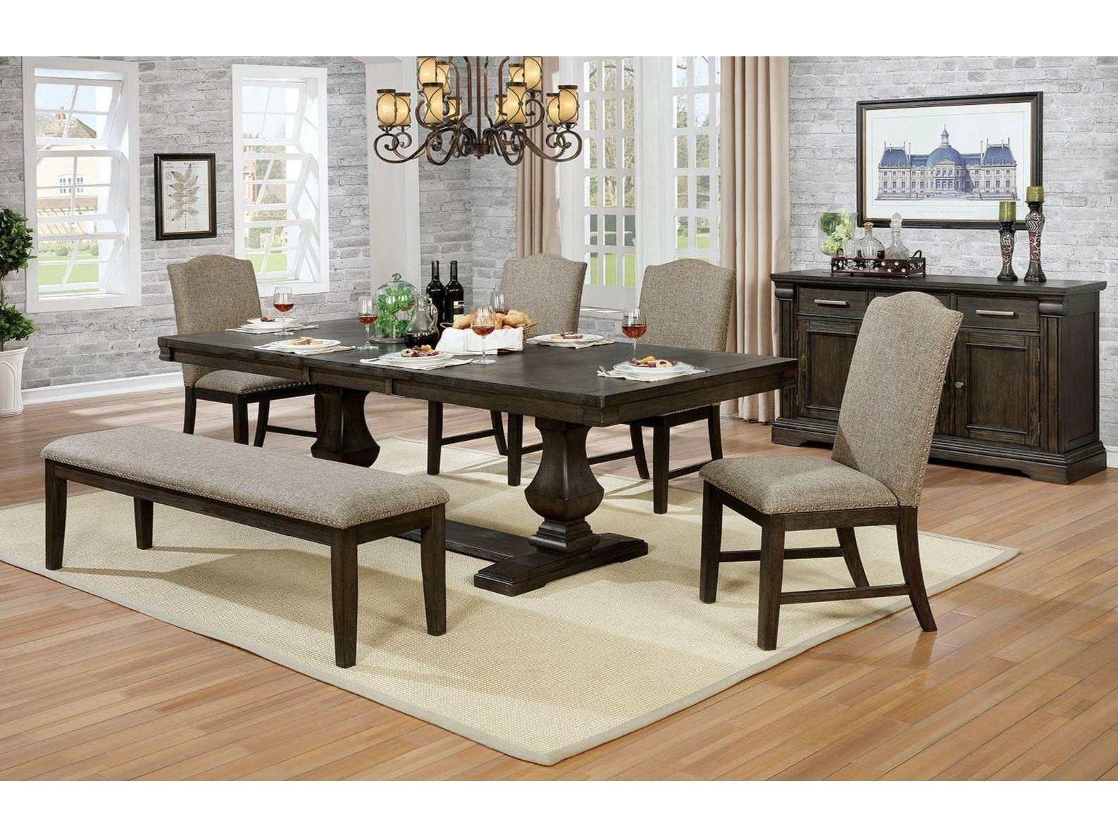 Faulk Espresso & Warm Gray Dining Table - Ornate Home