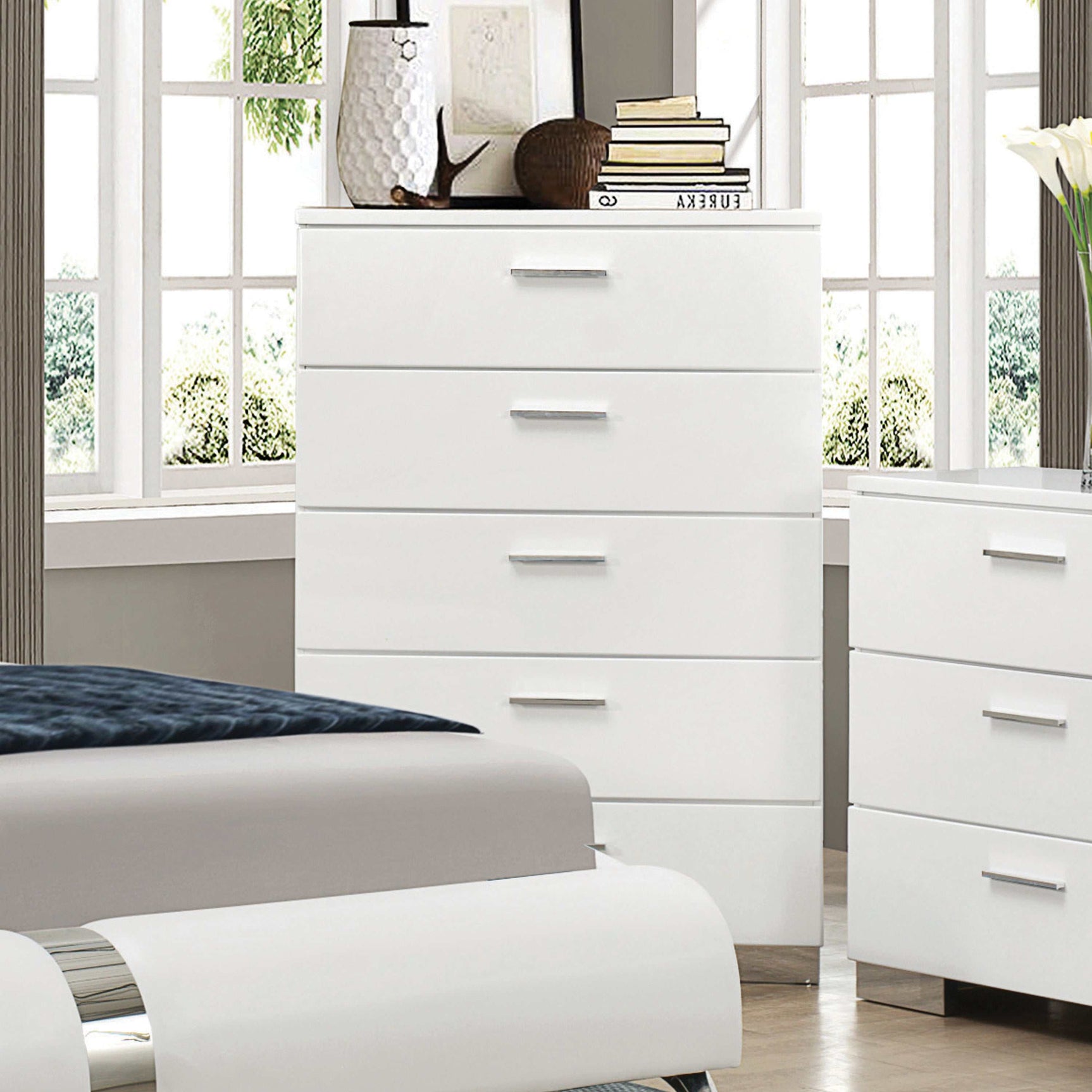 Felicity Glossy White Chest - Ornate Home