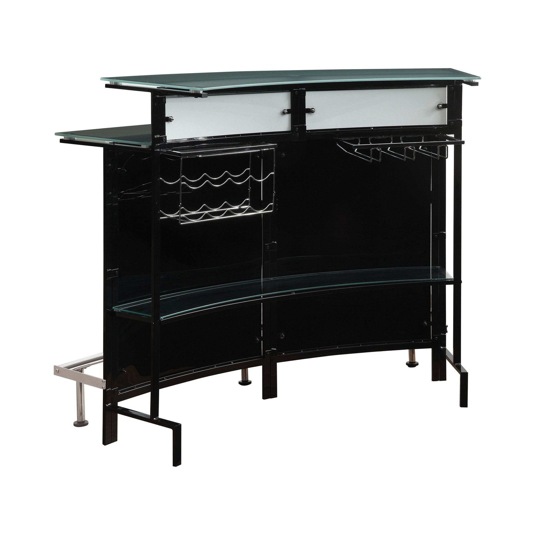Felix Chrome & Black Bar Unit - Ornate Home