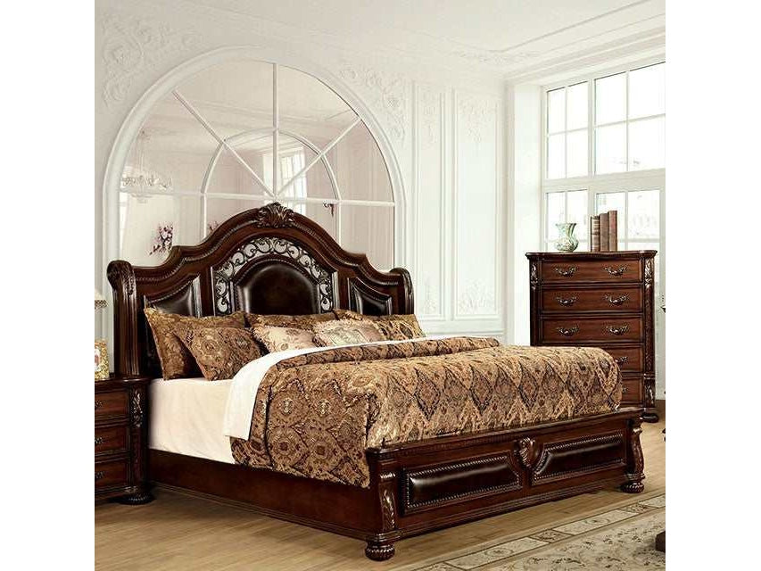 Flandreau Brown Cherry/Espresso Queen Bed - Ornate Home