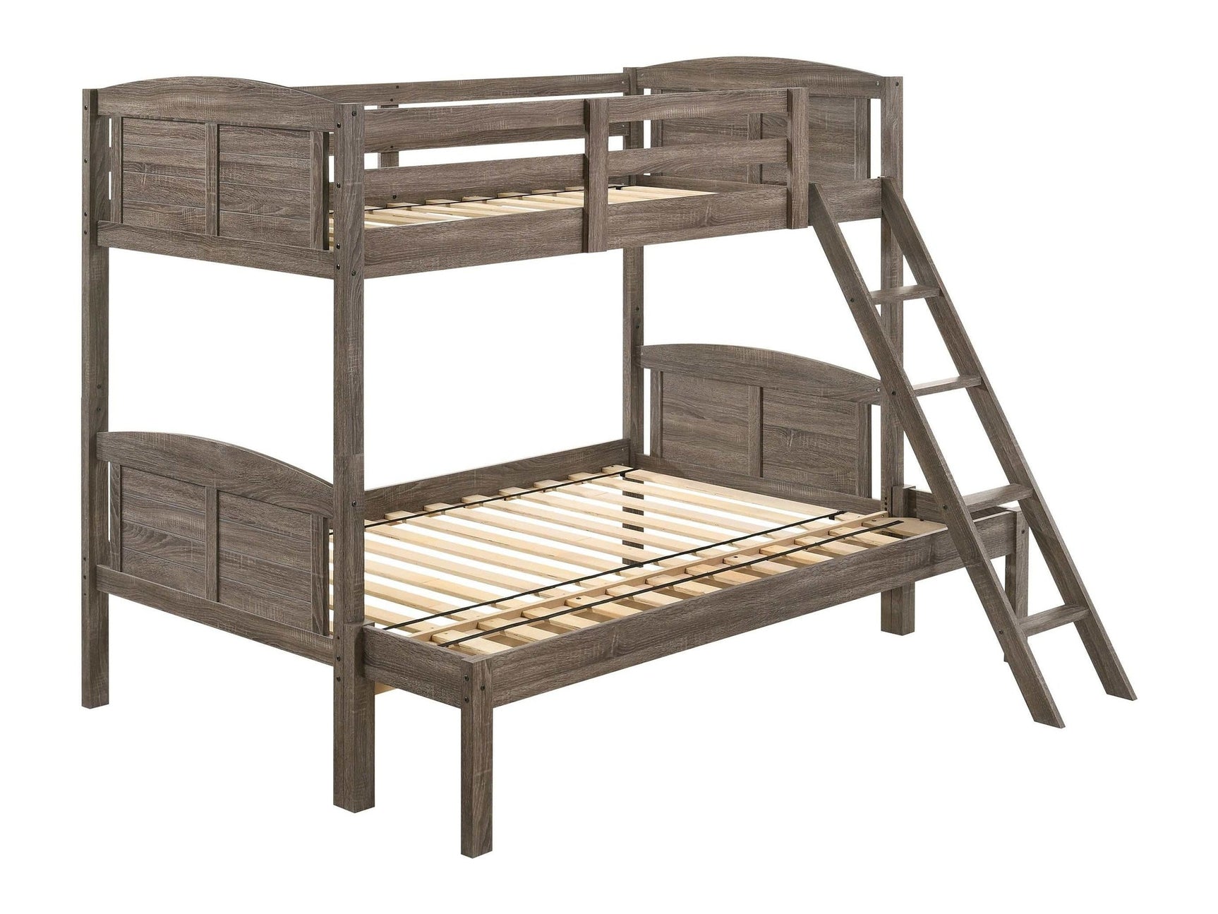 Flynn Weathered Brown Twin / Full Bunk Bed - Ornate Home
