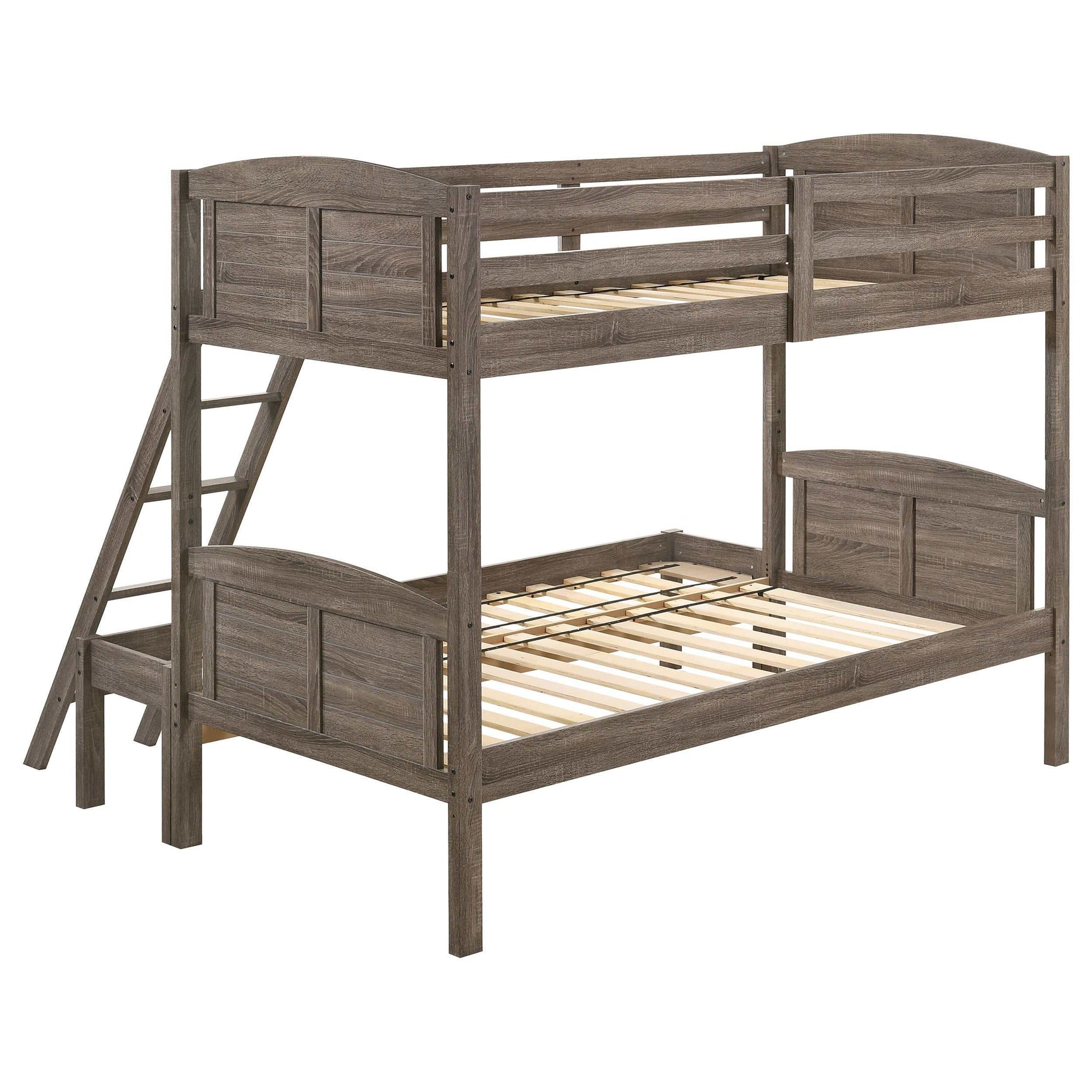 Flynn Weathered Brown Twin / Full Bunk Bed - Ornate Home