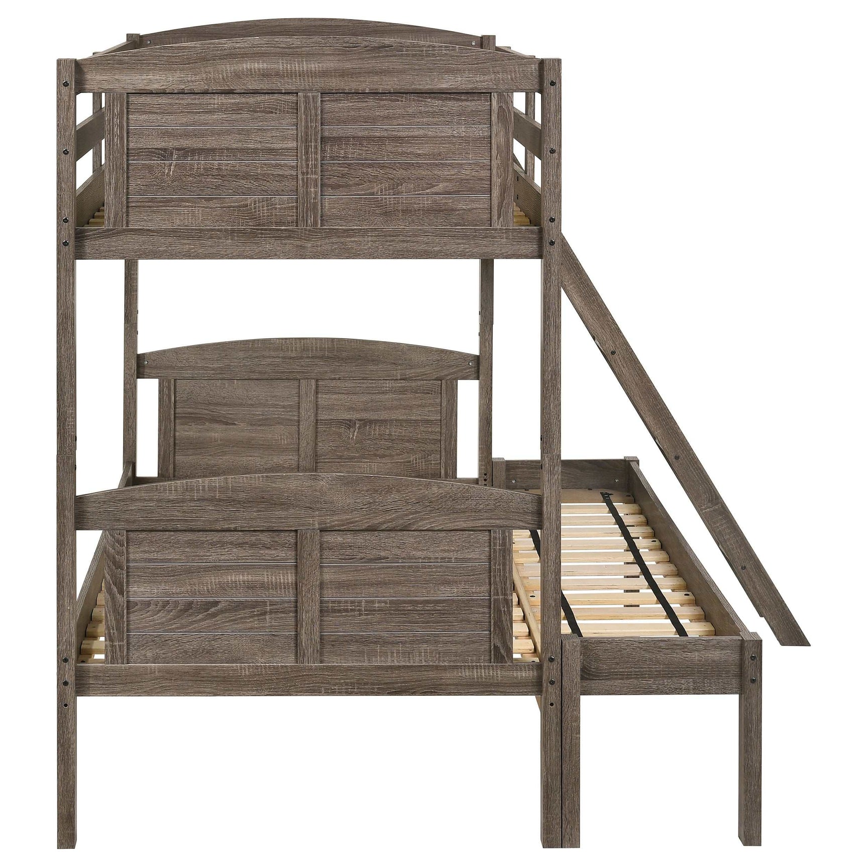 Flynn Weathered Brown Twin / Full Bunk Bed - Ornate Home