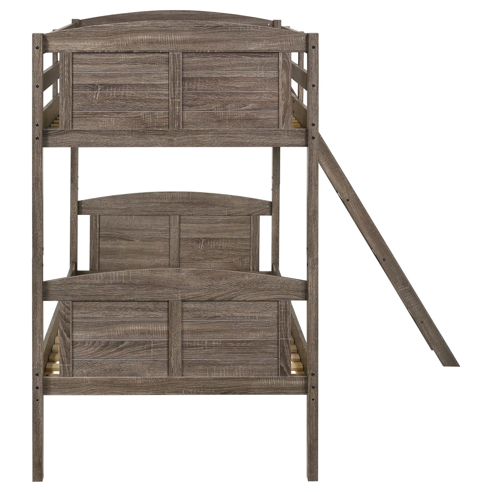 Flynn Weathered Brown Twin / Twin Bunk Bed - Ornate Home