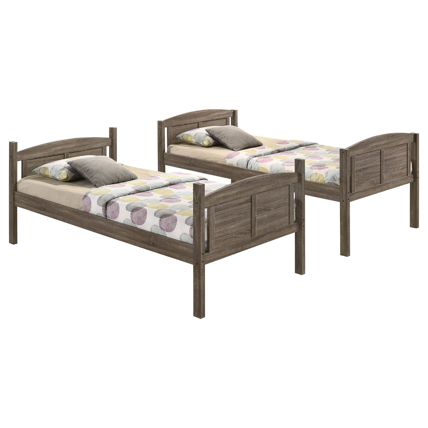 Flynn Weathered Brown Twin / Twin Bunk Bed - Ornate Home