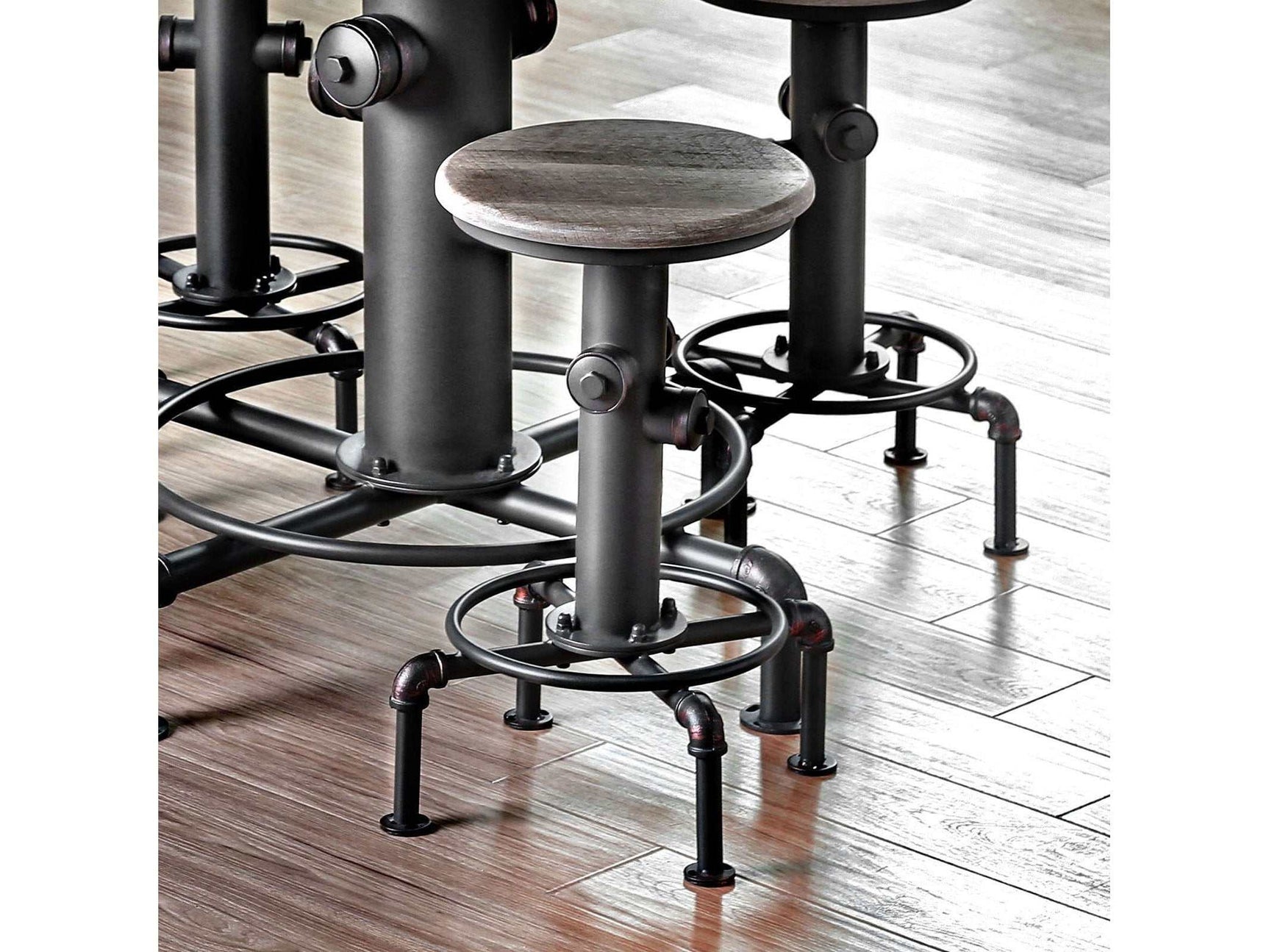 Foskey Antique Black & Natural Tone Counter Ht. Chair (Set of 2) - Ornate Home