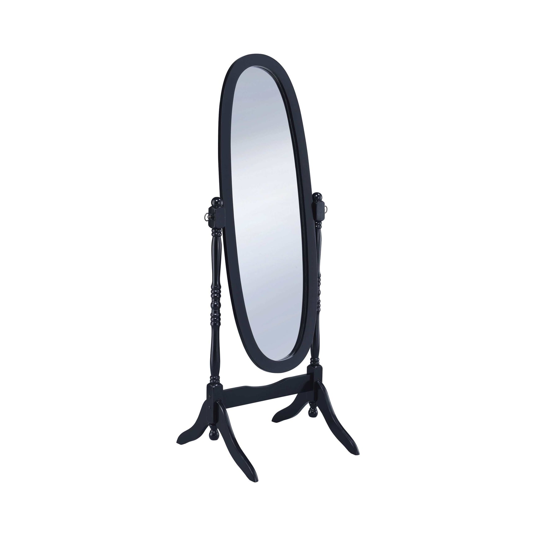 Foyet Black Oval Cheval Mirror - Ornate Home
