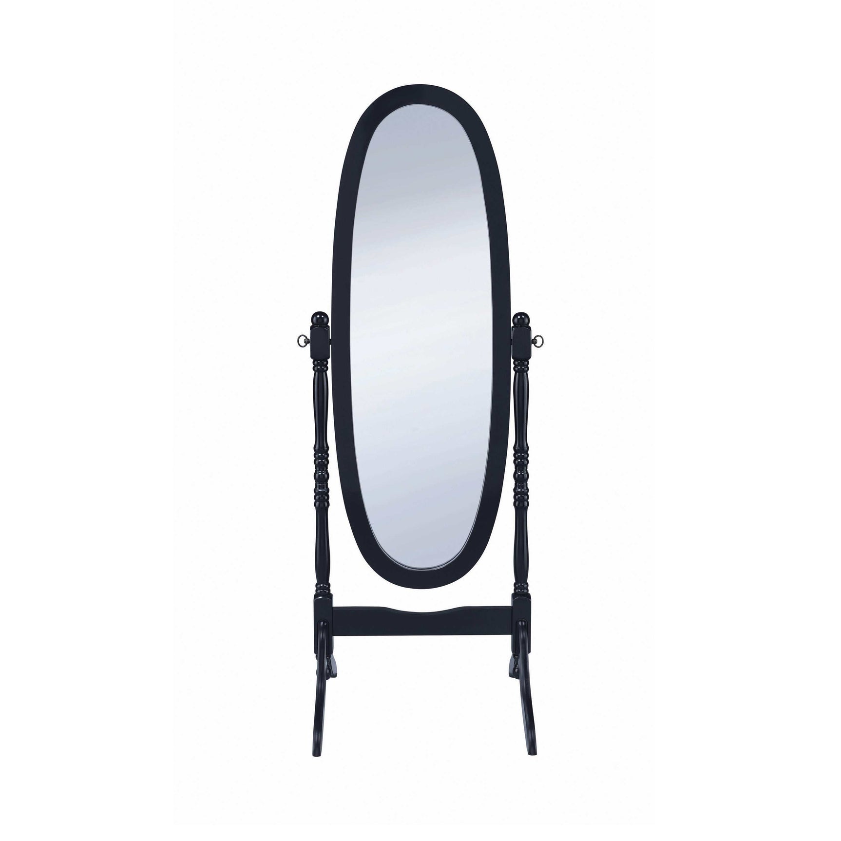 Foyet Black Oval Cheval Mirror - Ornate Home