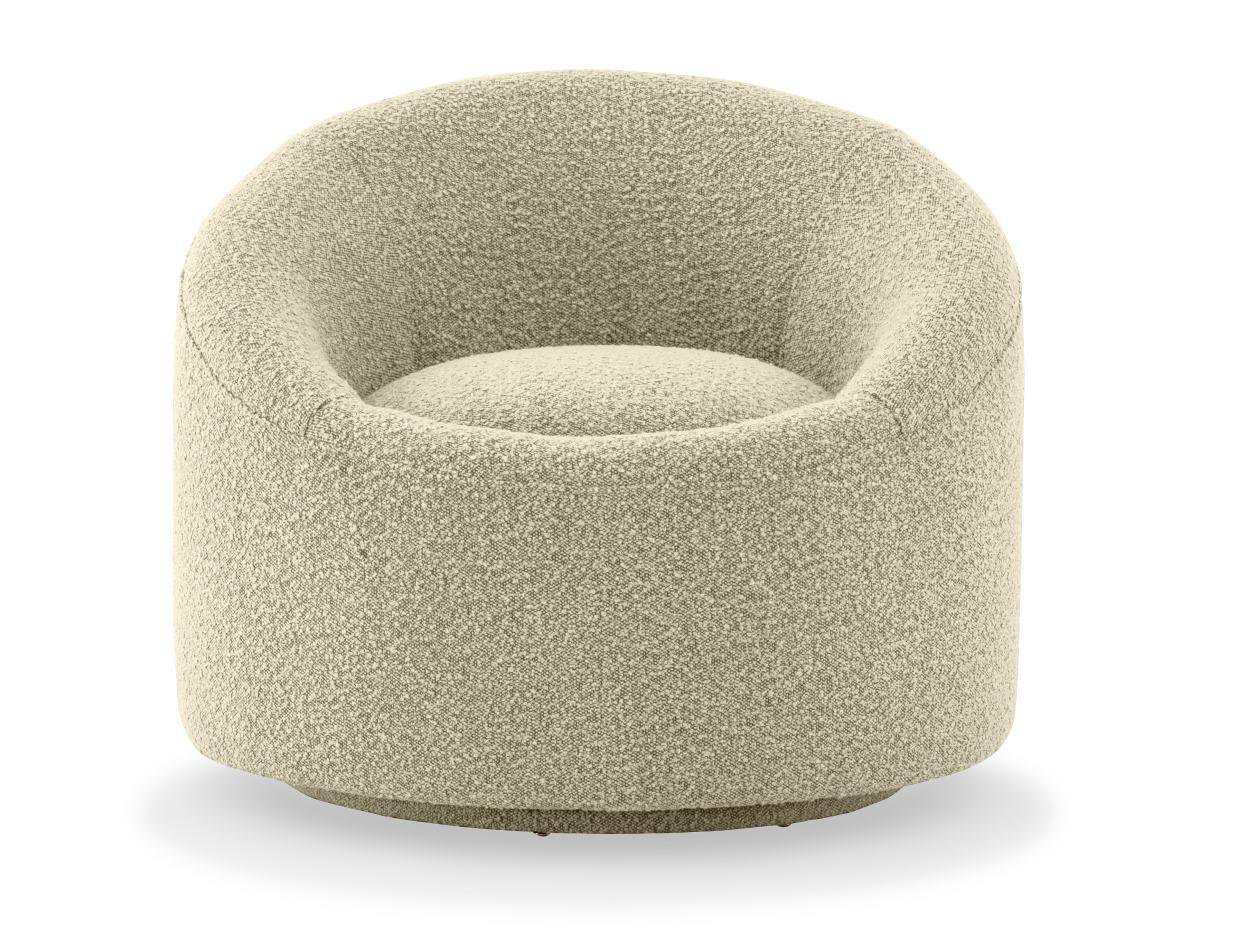 Frontier Glam Beige Fabric Swivel Accent Chair - Ornate Home