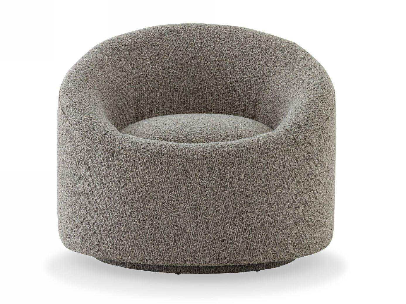 Frontier Glam Grey Fabric Swivel Accent Chair - Ornate Home