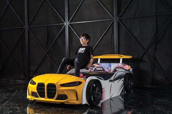 GTX Carbed Yellow Kid Bed / Mattress Included - Ornate Home