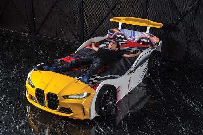 GTX Carbed Yellow Kid Bed / Mattress Included - Ornate Home