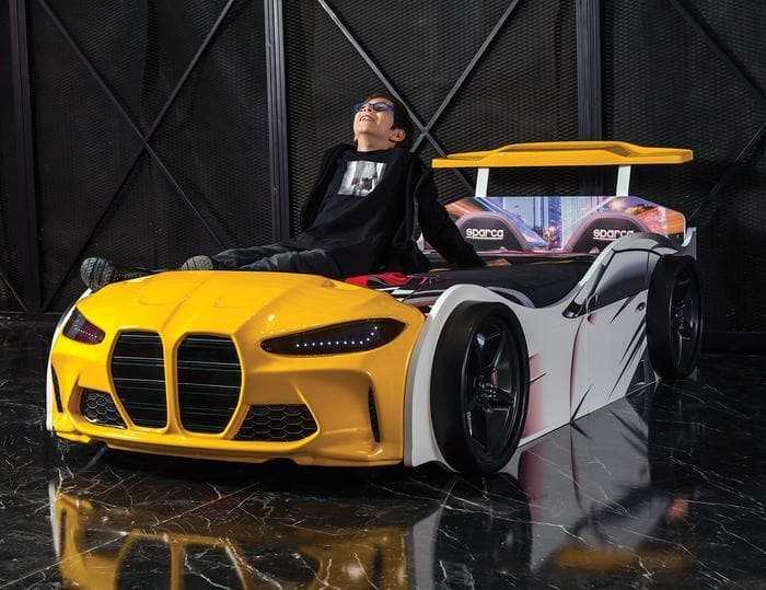 GTX Carbed Yellow Kid Bed / Mattress Included - Ornate Home