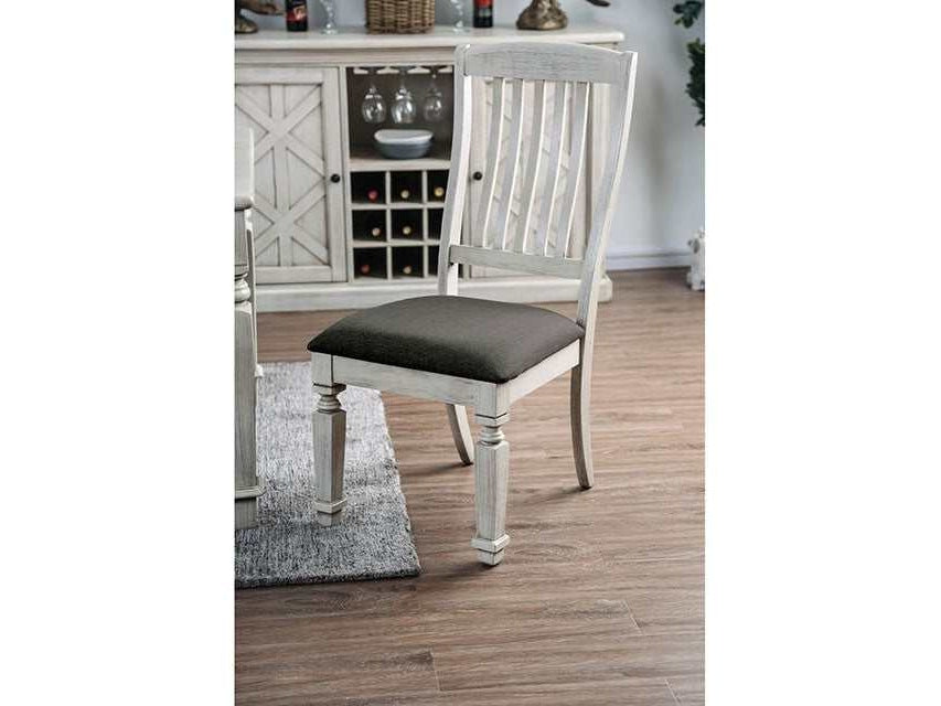 Georgia Antique White/Gray Side Chair (Set of 2) - Ornate Home