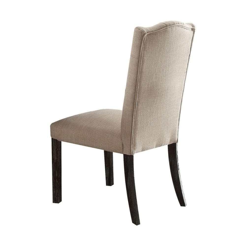 Gerardo Beige & Espresso Side Chair (Set of 2) - Ornate Home