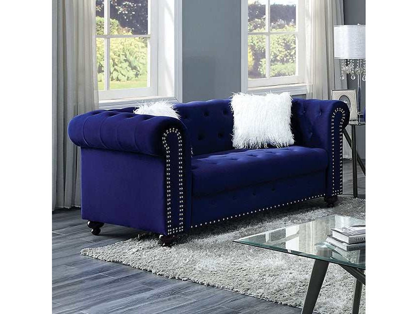Giacomo Blue Loveseat - Ornate Home