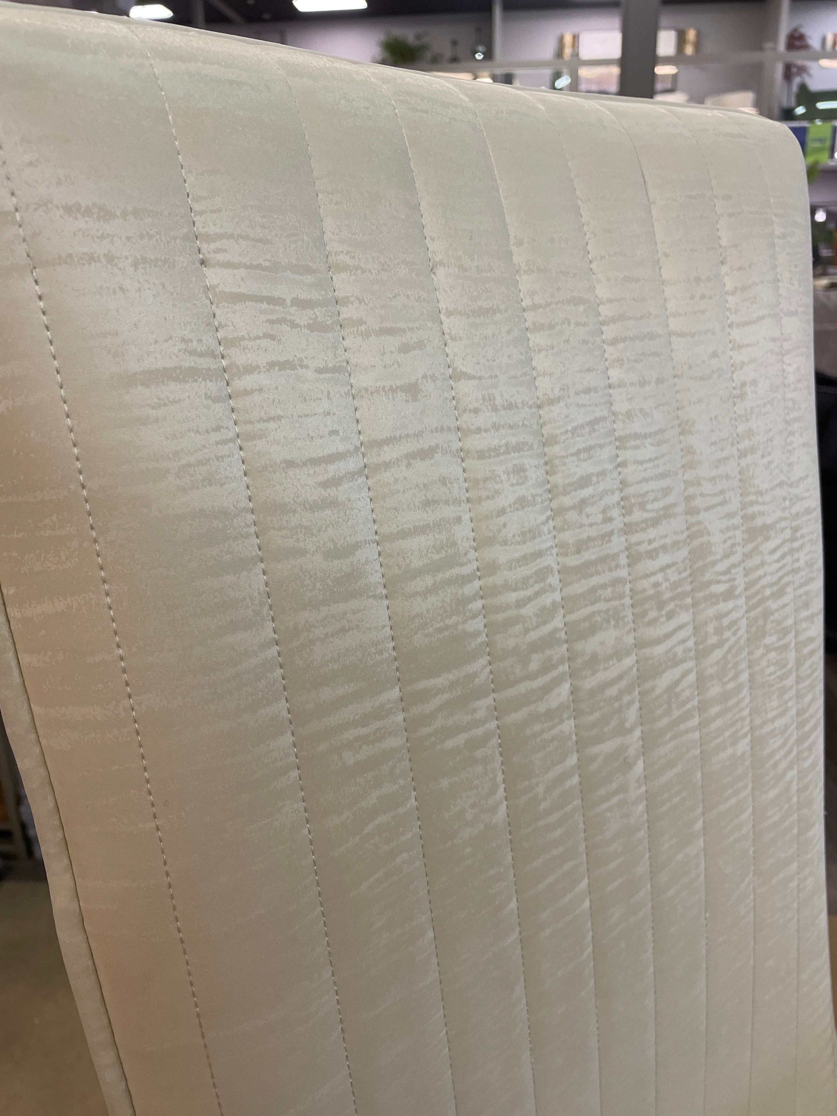 Gianna Ivory Faux leather & Stainless Steel Side Chair (Set of 2) - Ornate Home