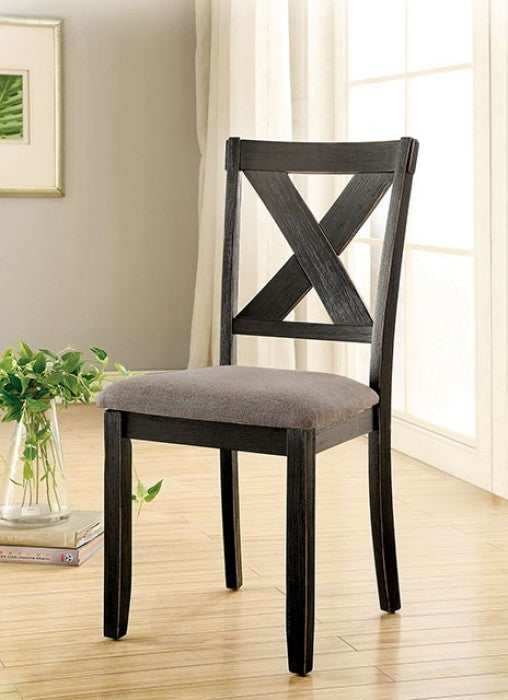 Glenham Brushed Black & Brown Dining Set / 5pc - Ornate Home