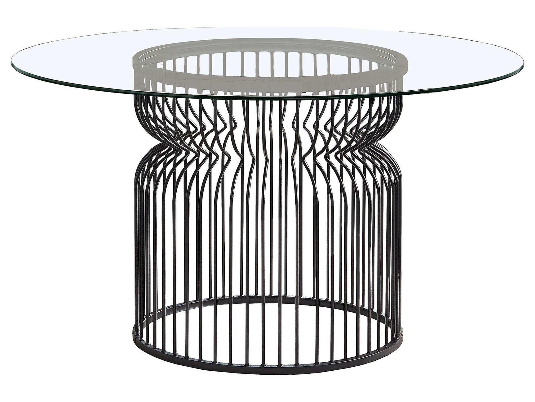 Granvia Clear / Gunmetal Dining Table - Ornate Home