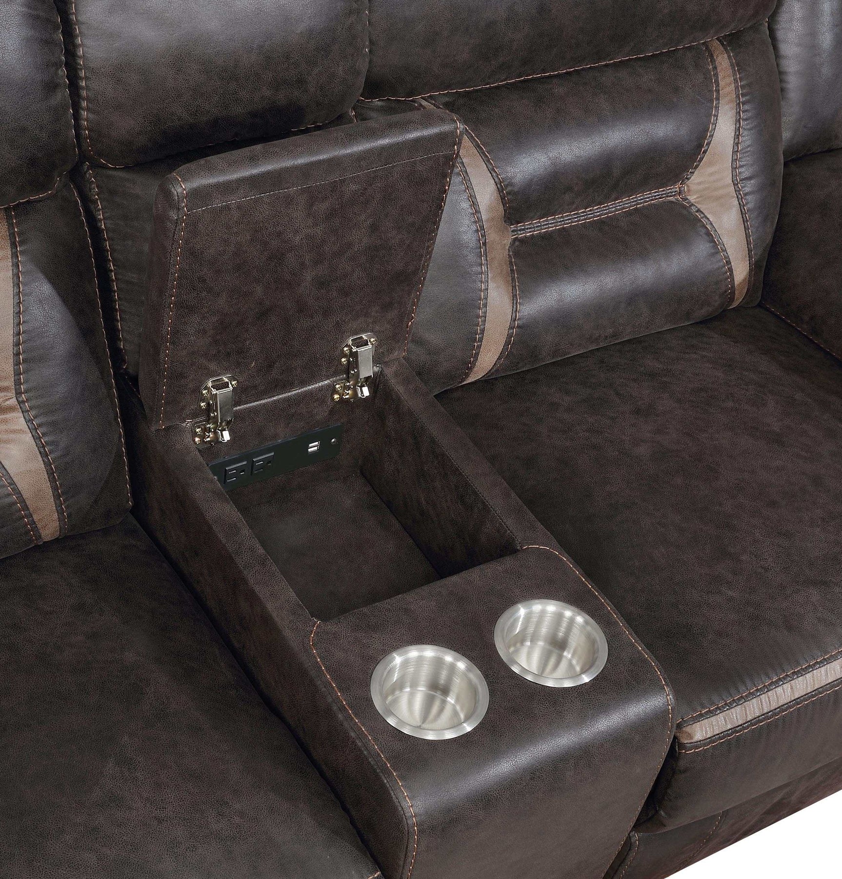 Greer Brown Glider Loveseat - Ornate Home